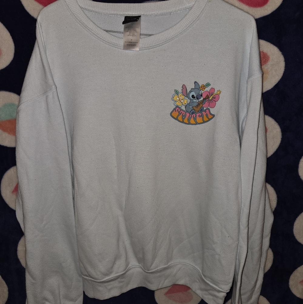 Light Blue Stitch Graphic Sweatshirt